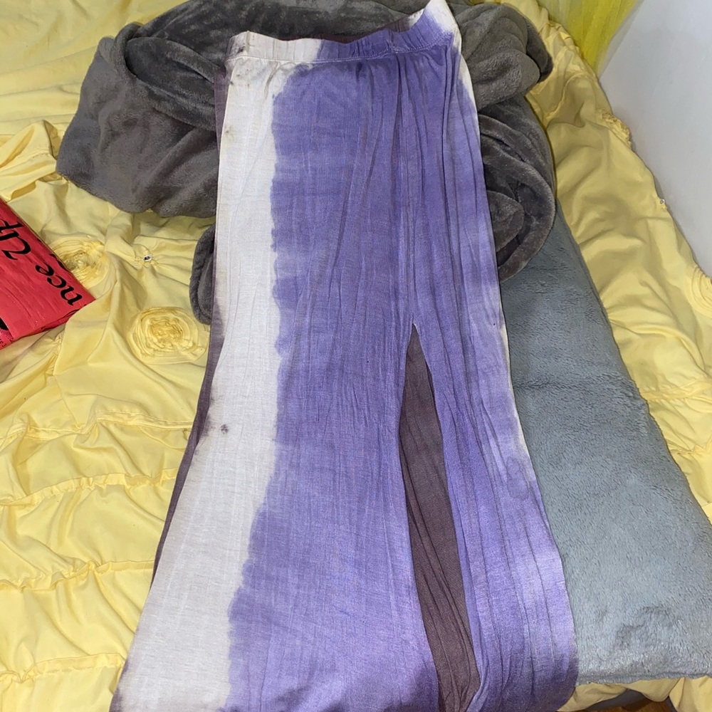 Purple brown ombré tie dye maxi skirt